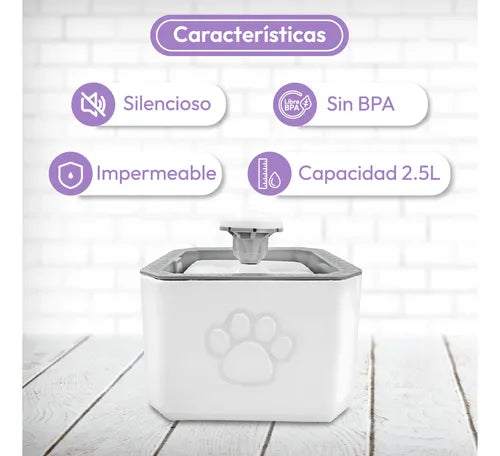 Fuente Dispensador Agua Mascotas