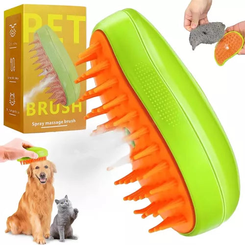 Cepillo de Vapor para Mascotas 3 en 1 - Gatos y Perros