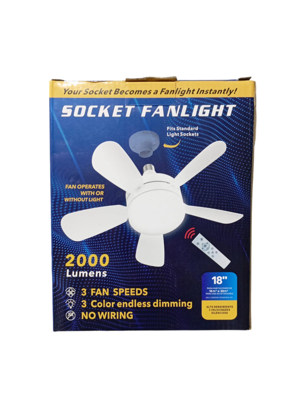 💡 Bombillo Led con Ventilador 2 en 1 y Control Remoto