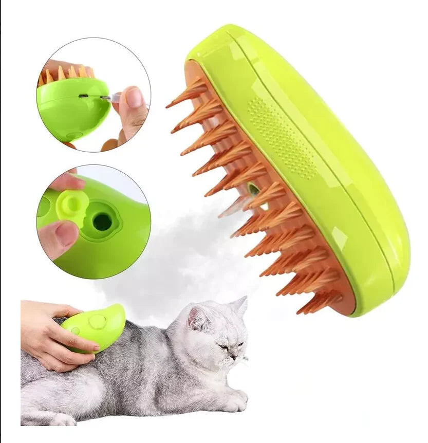 Cepillo de Vapor para Mascotas 3 en 1 - Gatos y Perros