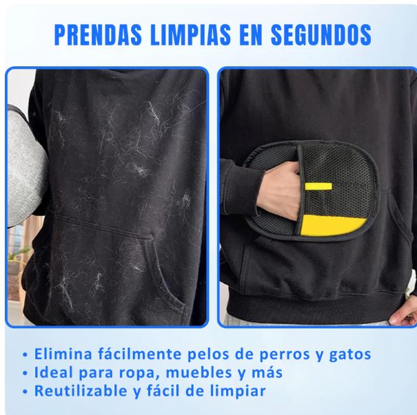 Guante cepillo quitapelos mascotas