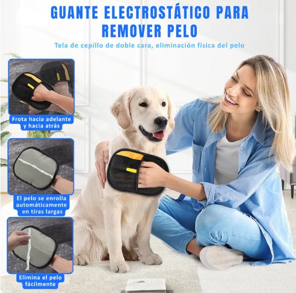 Guante cepillo quitapelos mascotas