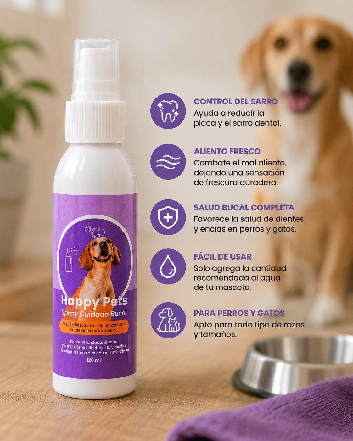 HappyPets® – Cuidado Bucal para Perros y Gatos