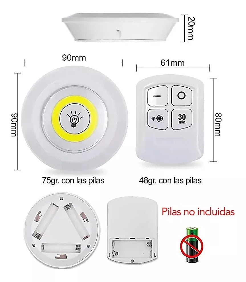 JUEGO BOMBILLA X3 LUCES LED INALÁMBRICA