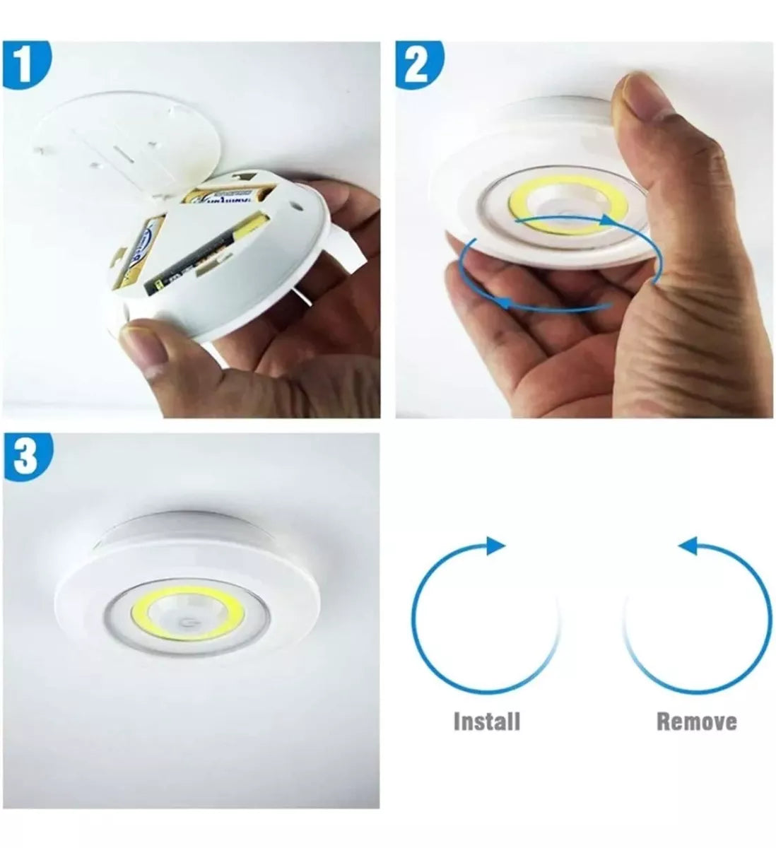 JUEGO BOMBILLA X3 LUCES LED INALÁMBRICA